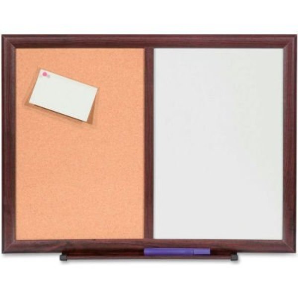 Lorell Lorell Dry-Erase/Bulletin Combination Board with Mahogany Frame, 36"W x 48"H 84171